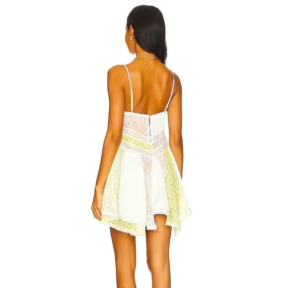 MAJORELLE Cady Mini Dress in Ivory & Pale Yellow S - Picture 3 of 16